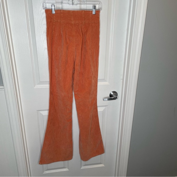 Free People We The Free Jayde Corduroy High Rise Flare Jeans in Burnt Orange 28 - Picture 4 of 13